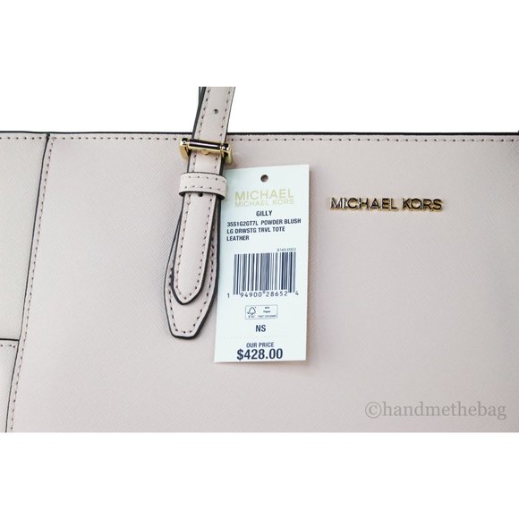 NWT Michael Kors Gilly Large Powder Blush Leather Travel Drawstring Tote Handbag - Picture 3 of 8